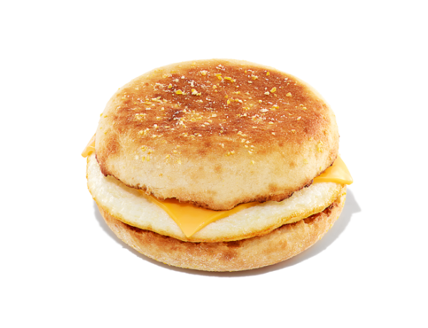 An egg & cheese sandwich on an English muffin